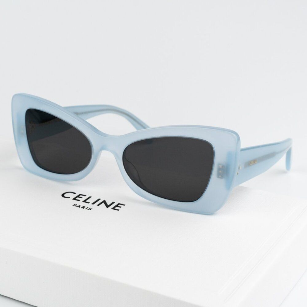 SALE! NEW Celine CL40236I 84A CELINE 3 DOTS Blue Grey Women Sunglasses